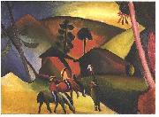 August Macke Native Aericans on horses oil painting artist